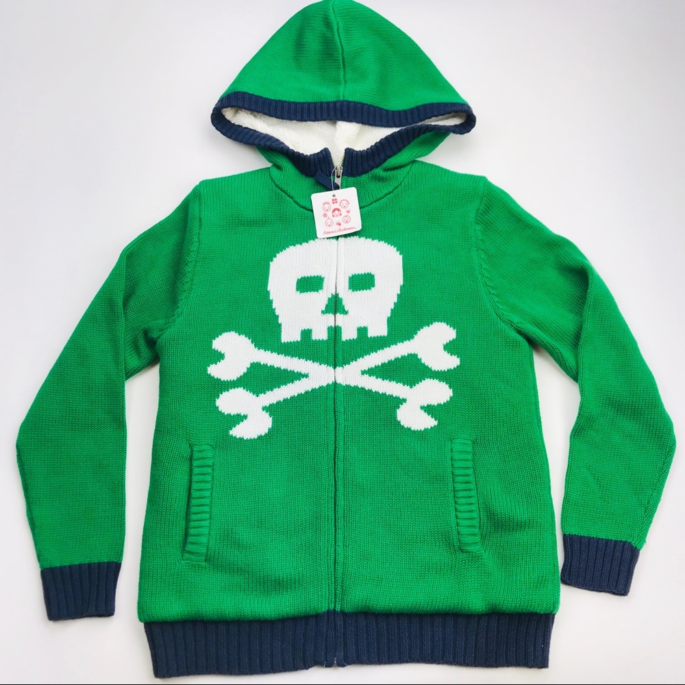 Hanna Anderson Boys Knit Jacket with Hood Size 10